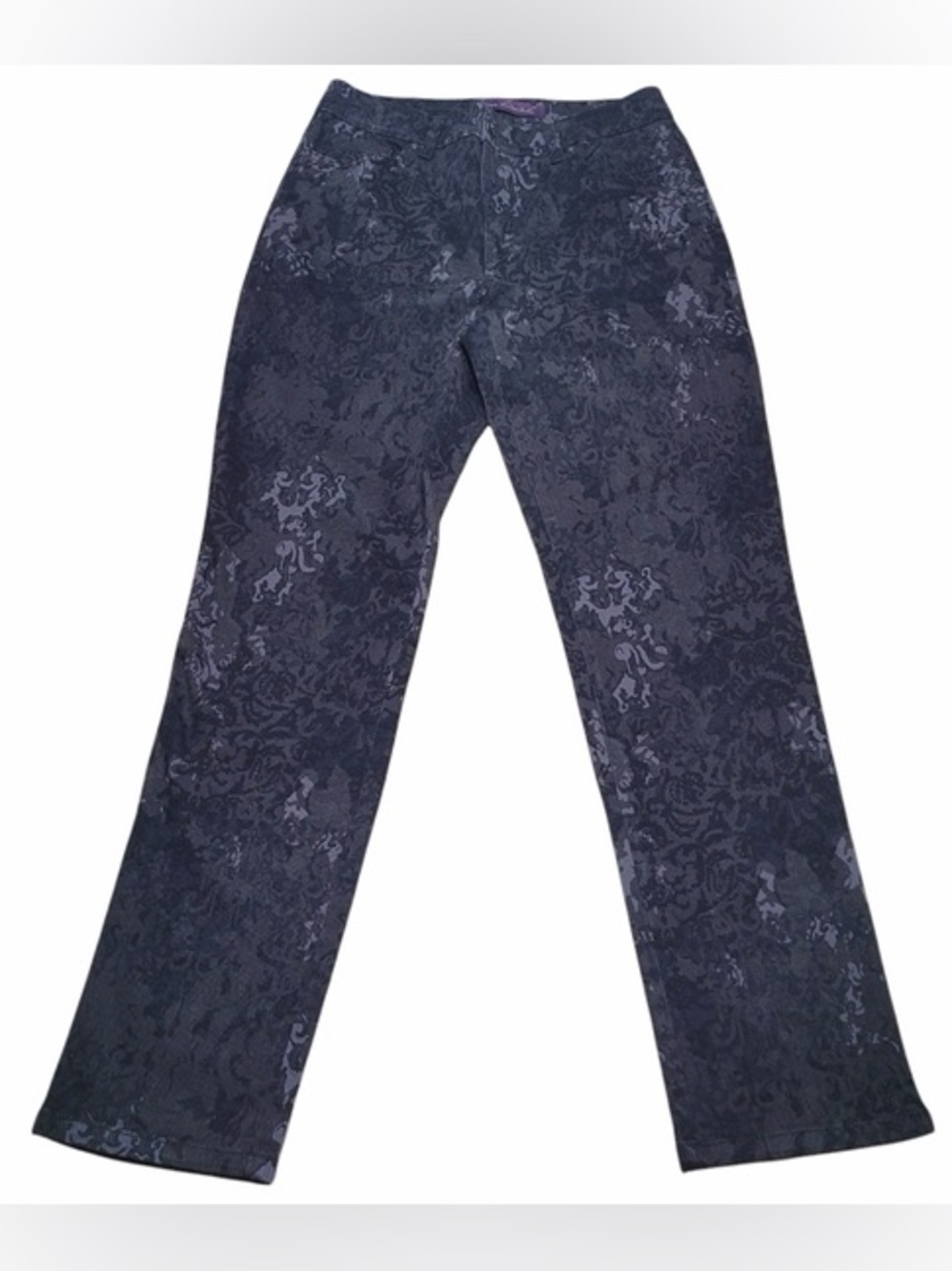 Old Navy ~ The Diva ~ Cropped Pants ~ Blue w/ Raised ~Velvet-Like Texture
